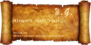 Wingert Györgyi névjegykártya
